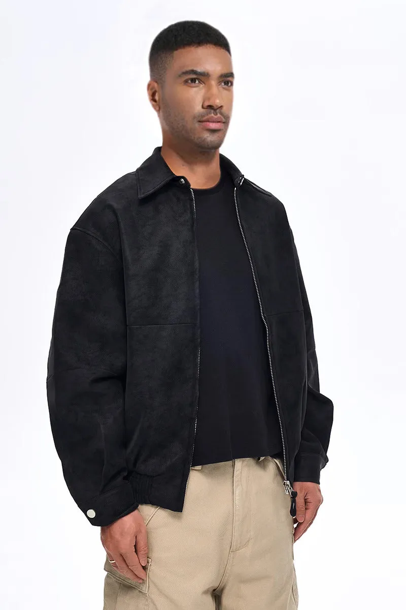 Suede Harrington Jacket - Onyx Suede