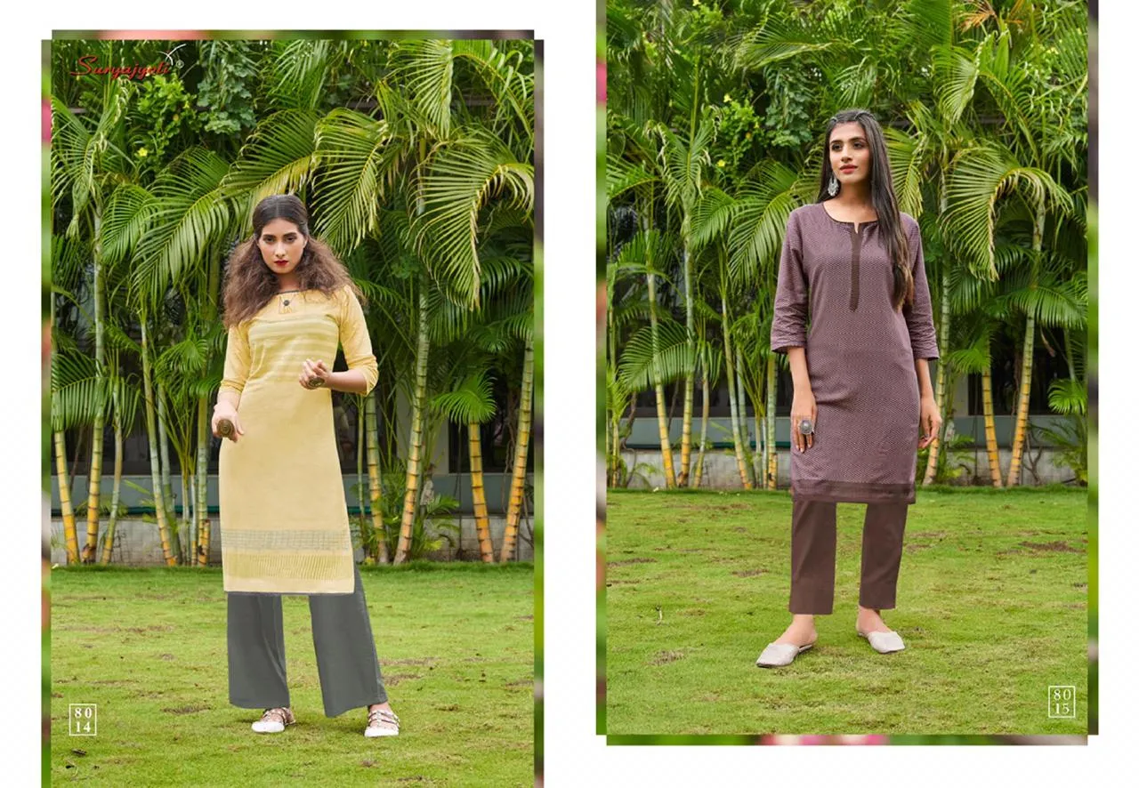 Suryajyoti Presents Pehel Vol 8 Cotton Casual Wear Kurtis Collection
