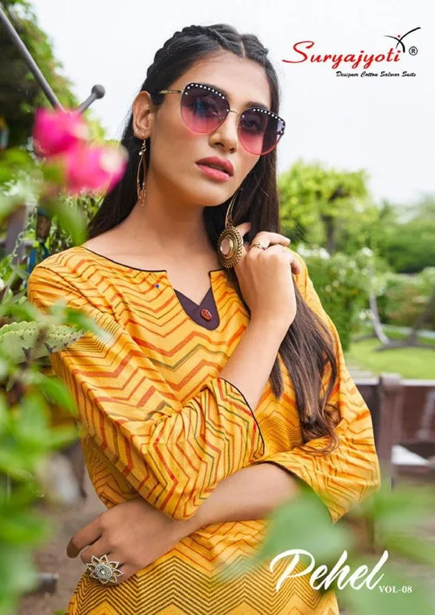 Suryajyoti Presents Pehel Vol 8 Cotton Casual Wear Kurtis Collection