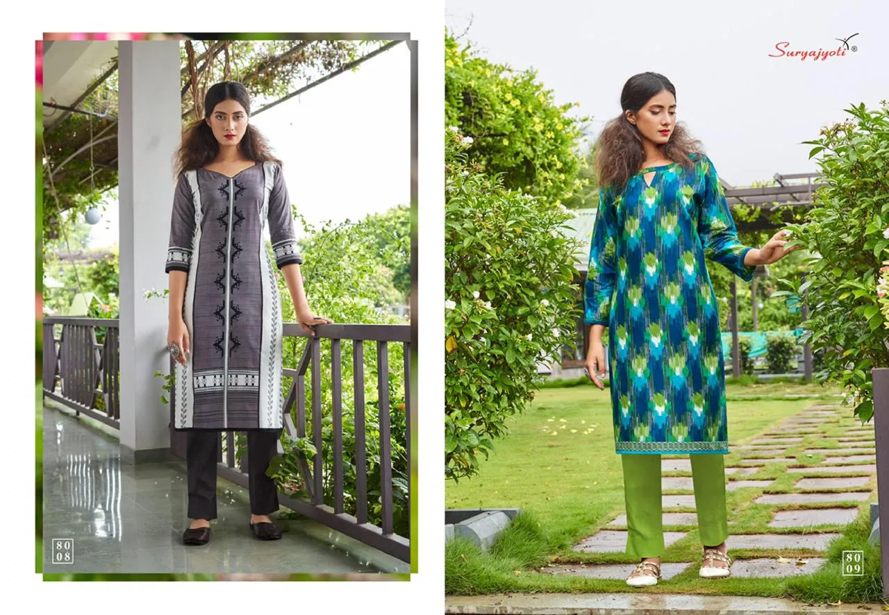 Suryajyoti Presents Pehel Vol 8 Cotton Casual Wear Kurtis Collection