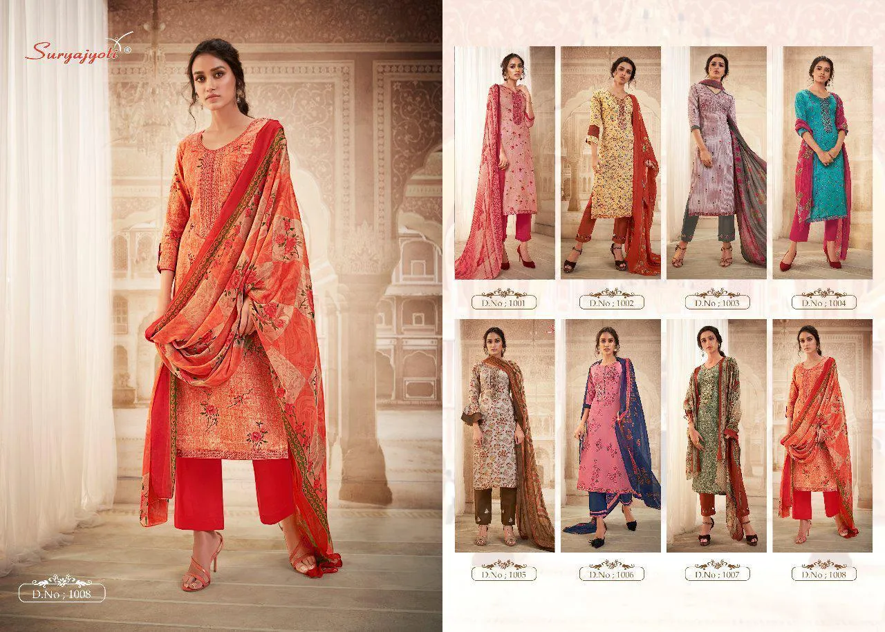 Suryajyoti Presents Riwaaz Satin Cotton Casual Wear Salwar Suits