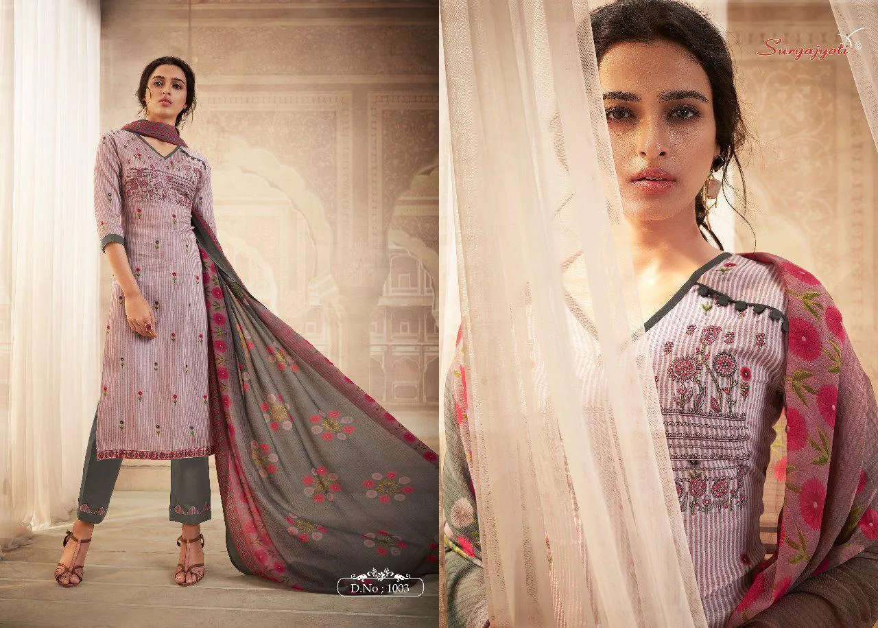 Suryajyoti Presents Riwaaz Satin Cotton Casual Wear Salwar Suits