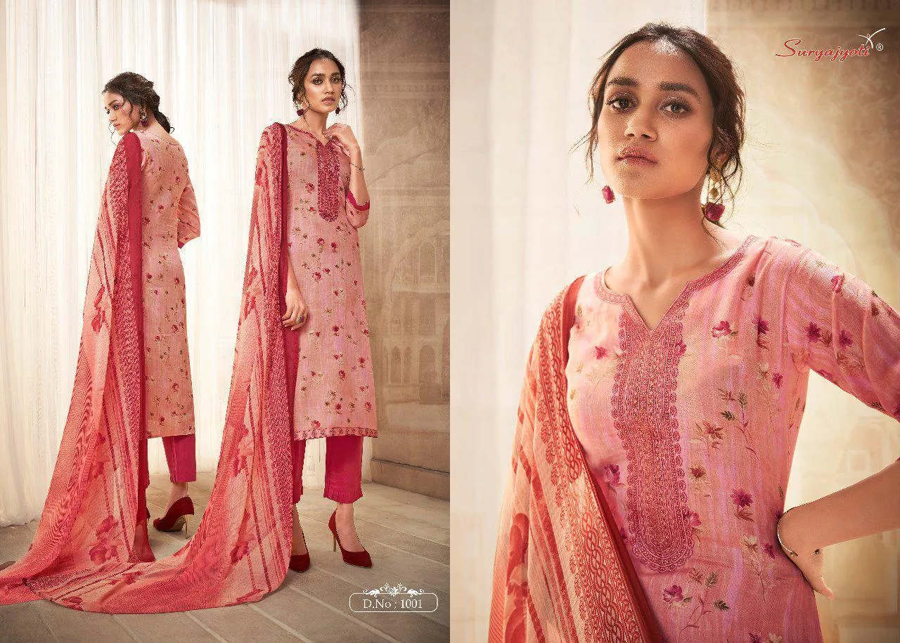 Suryajyoti Presents Riwaaz Satin Cotton Casual Wear Salwar Suits