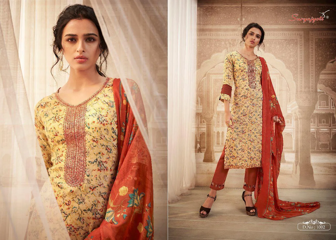 Suryajyoti Presents Riwaaz Satin Cotton Casual Wear Salwar Suits