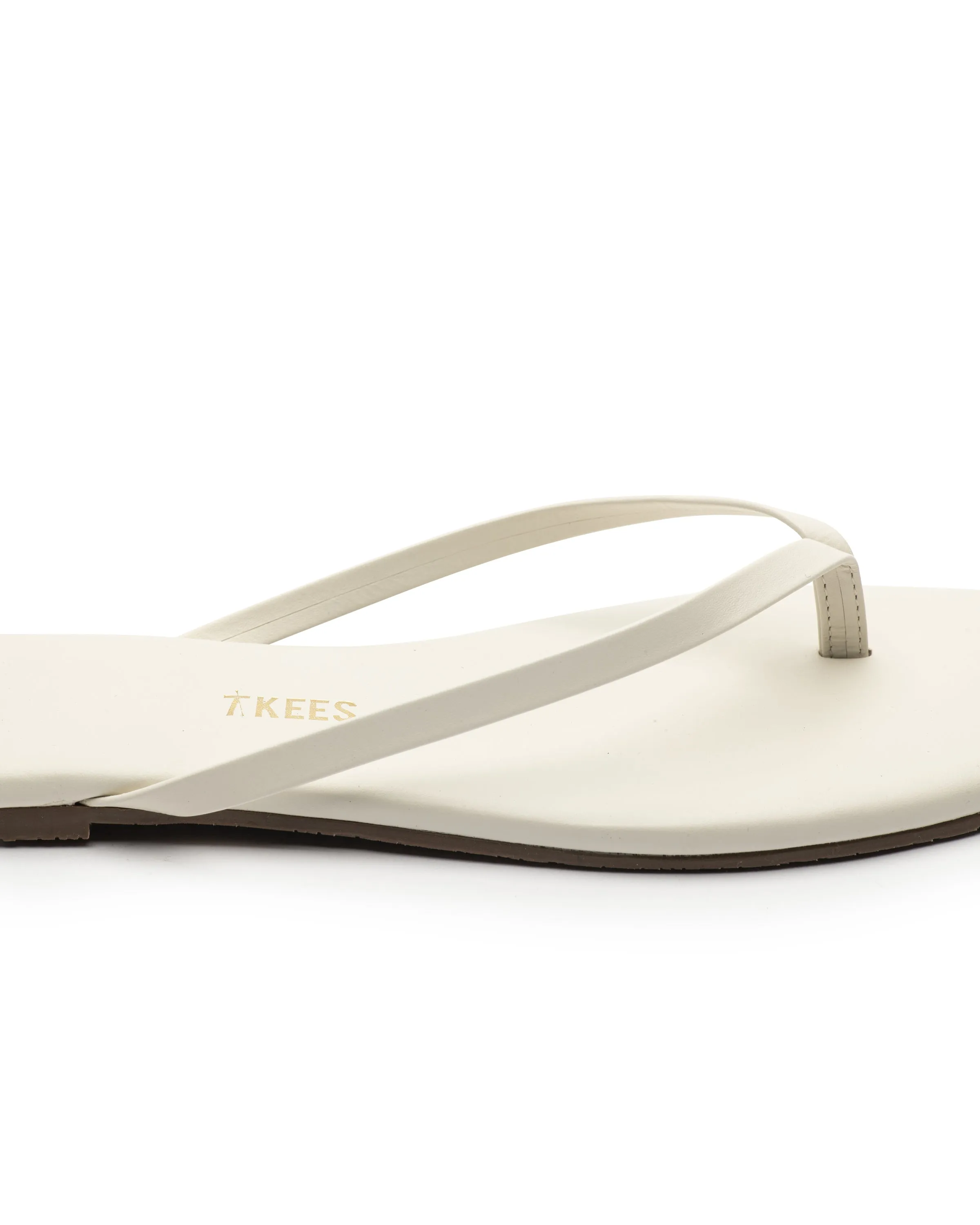 Tkees LILY square flip-flops from brazilian leather in Cream