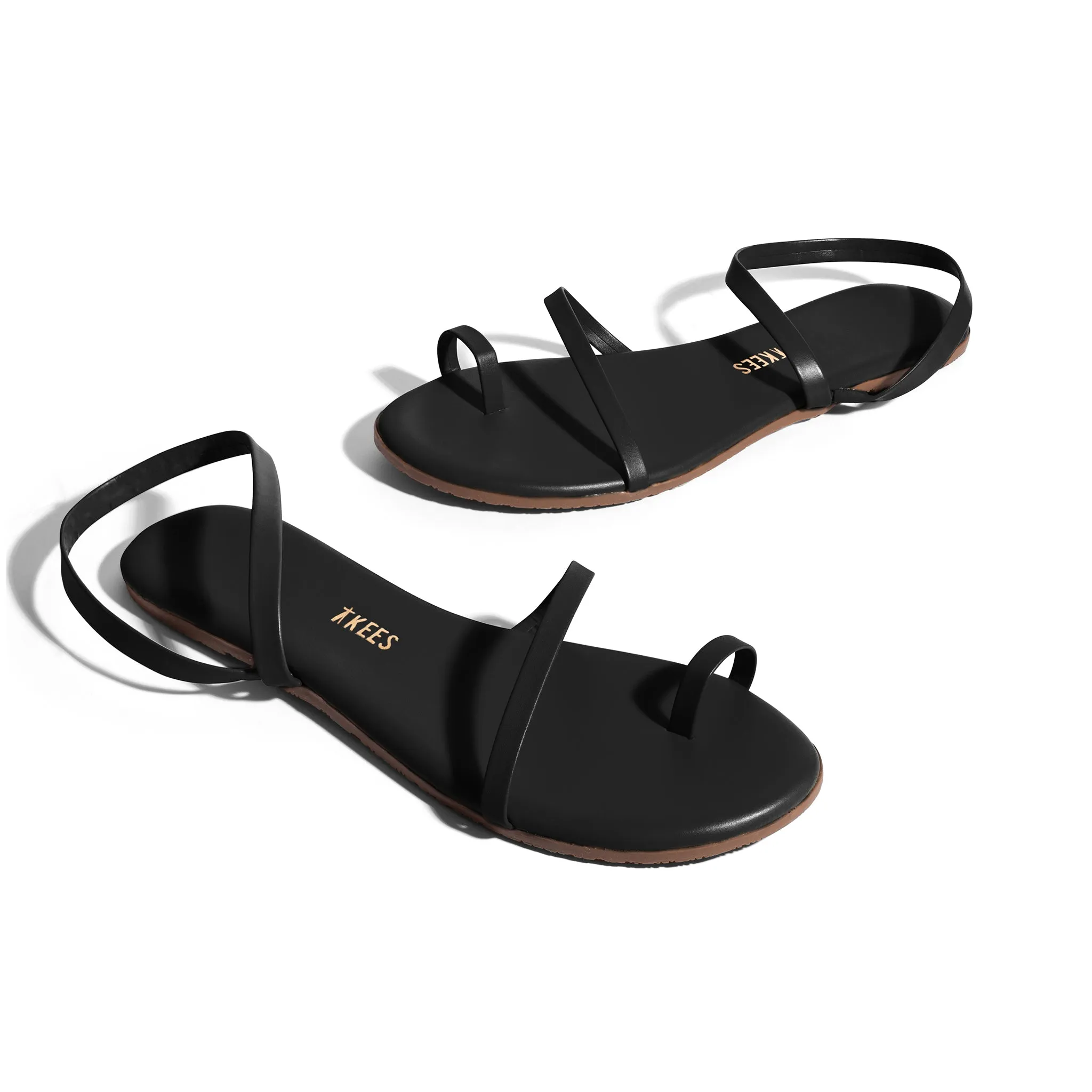 Tkees Mia Napa flip-flops from brazilian leather in Black