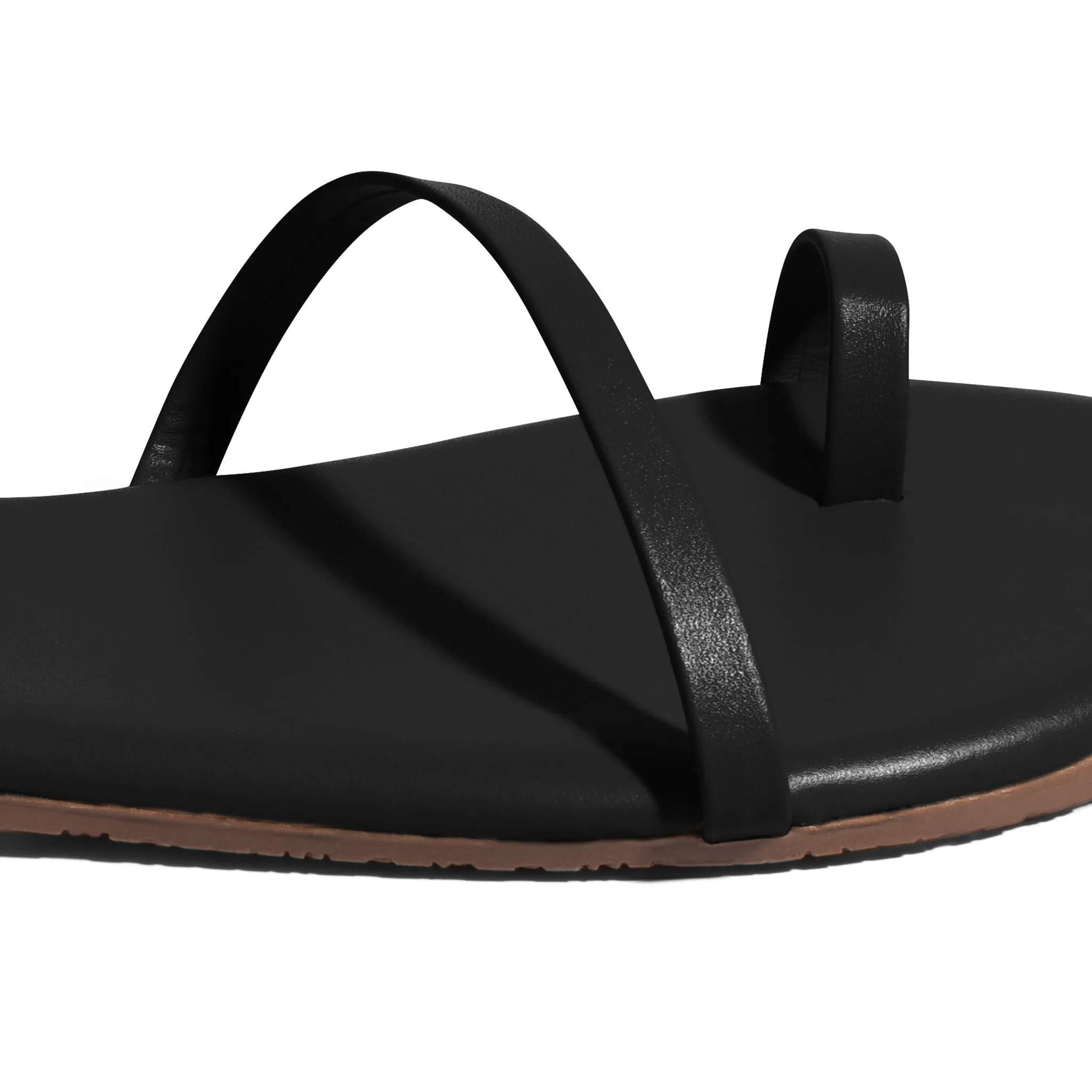 Tkees Mia Napa flip-flops from brazilian leather in Black