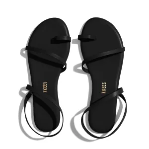 Tkees Mia Napa flip-flops from brazilian leather in Black