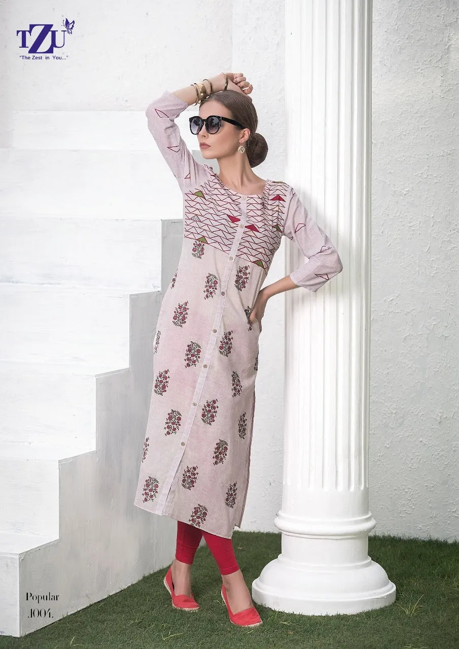TZU Lifestyle Presents Popular Cotton Casual Wear Kurtis Collection