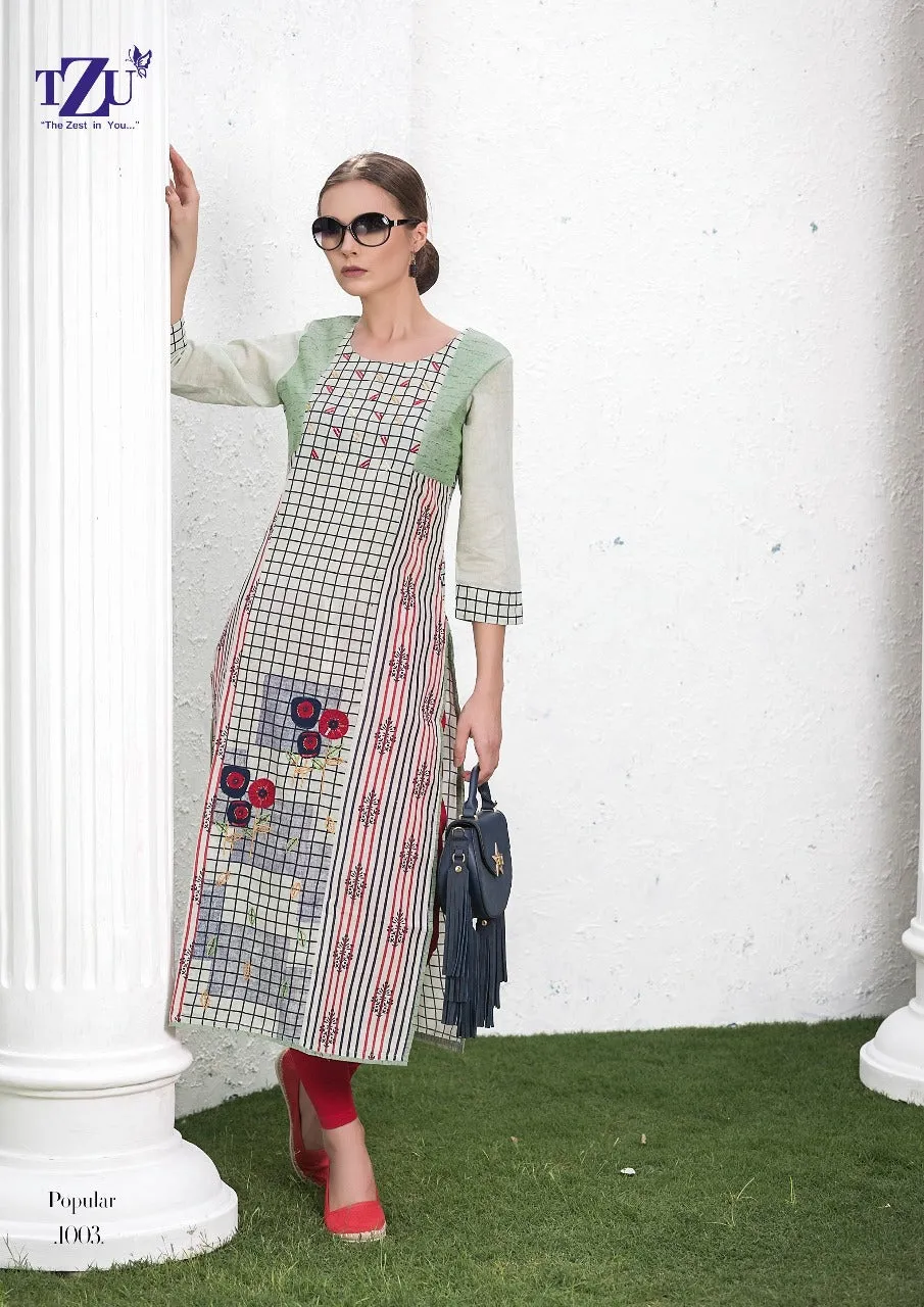 TZU Lifestyle Presents Popular Cotton Casual Wear Kurtis Collection