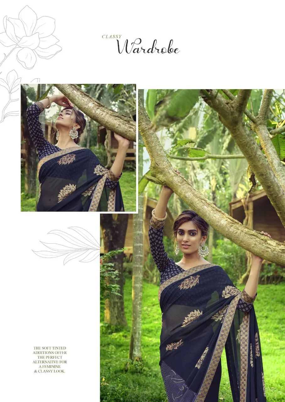 Vallabhi Prints Presents Vasant Georgette Printed Casual Wear Sarees