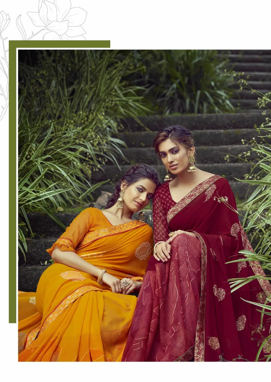 Vallabhi Prints Presents Vasant Georgette Printed Casual Wear Sarees