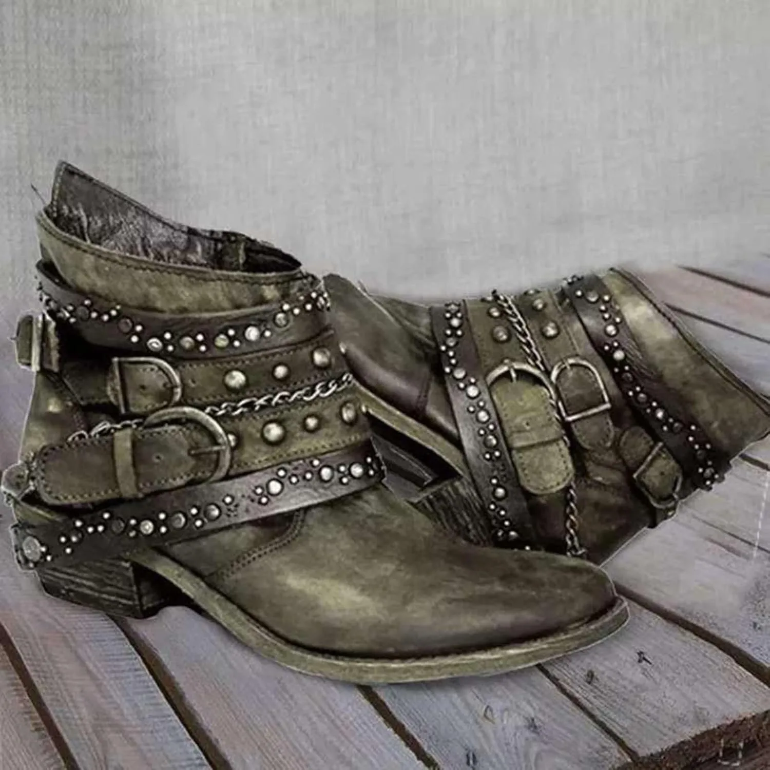 Winter Boots for Women Ankle Black Suede Booties Ladies Hiking Boots Ankle Bootie for Women with Heel Keep Warm Flat Bottom Chunky Low Heel Classic Pointed Toe