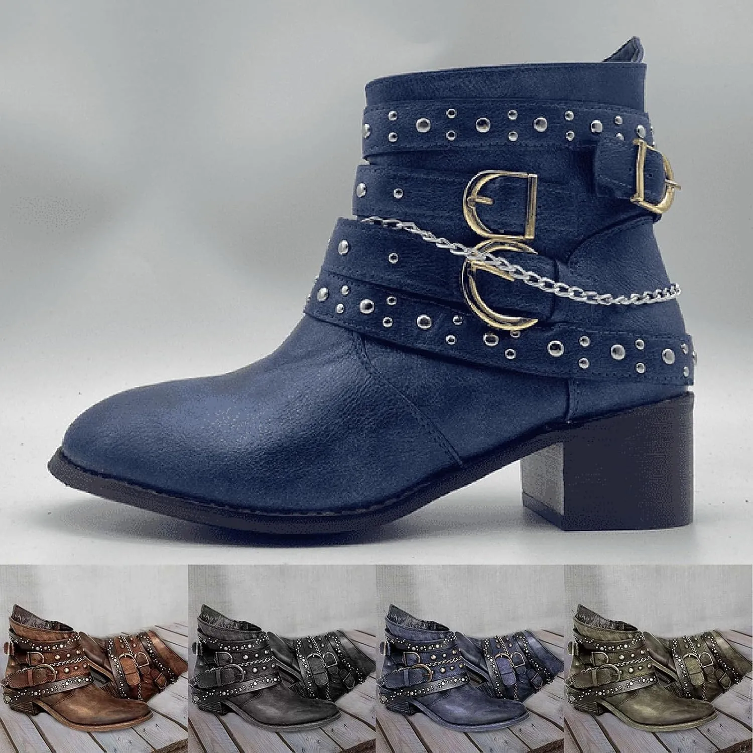 Winter Boots for Women Ankle Black Suede Booties Ladies Hiking Boots Ankle Bootie for Women with Heel Keep Warm Flat Bottom Chunky Low Heel Classic Pointed Toe